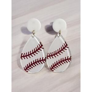 Acrylic Baseball Drop Earringwh